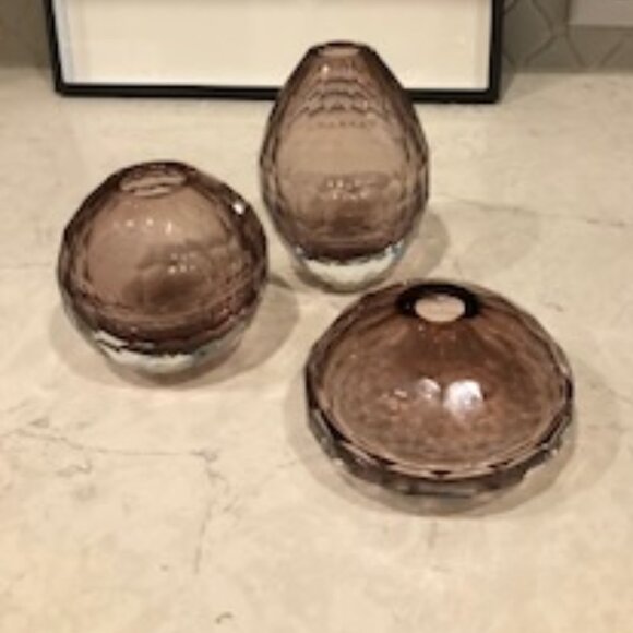 Beatriz Ball - Faceted Glass Bud Vases - Amethyst - Set of 3 - Picture 2 of 4